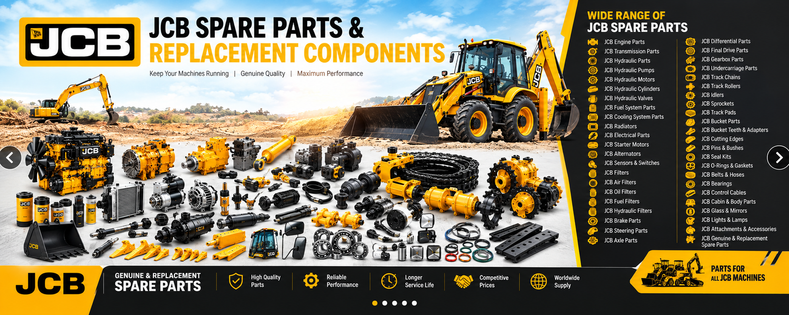 JCB Spare Parts & Replacement Components suppliers and exporter in uae